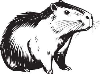 Capybara. Hand drawn vector illustration