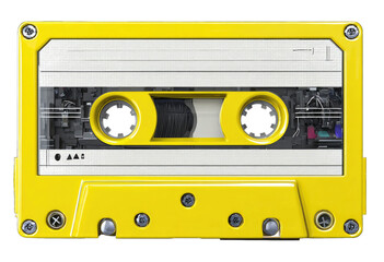 Naklejka premium Yellow cassette tape (1)