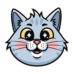 Charming Cat Illustration: Captivating illustration of a friendly, wide-eyed cat, perfect for conveying warmth and playfulness.
