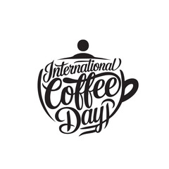 international coffee day typography vector with modern lettering and stylish text design.
