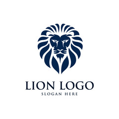 lion head logo template with elegant mane design