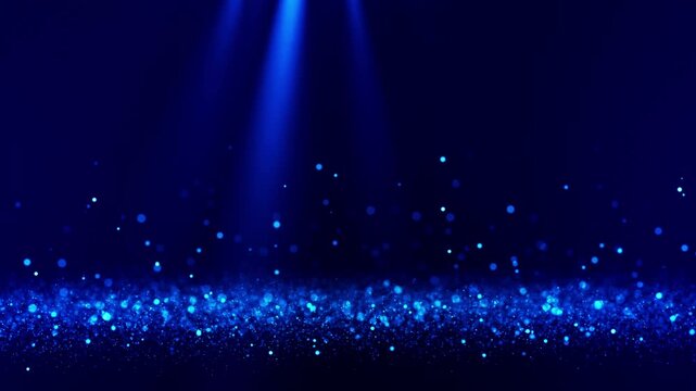 Blue Corporate Awards Background - Elegant Glitter Stage with Spotlights 4K