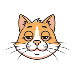 Happy cat with soft fur: Charming illustration, highlighting the warm-toned fur and subtle facial expression. It brings out a pleasant feeling.