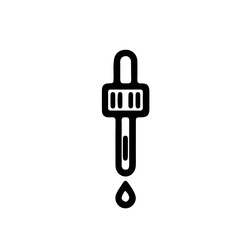 Medical Dropper Vector Icon in Black and White