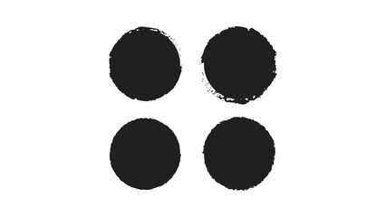 Grunge Circle Stamp Set with Rough Edges - Isolated On White Background JPG
