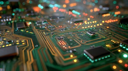 Obraz premium Complex circuit board closeup