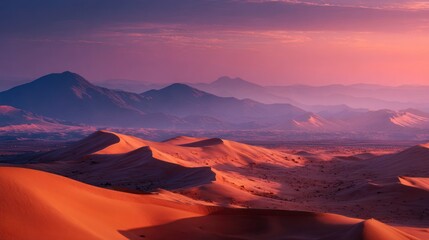 Naklejka premium Desert landscape sunset
