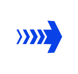 vector blue arrow icon on white background