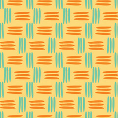 Colorful pattern with teal and orange strokes