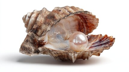 Open seashell cradling a lustrous pearl