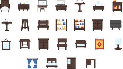 furniture icons set