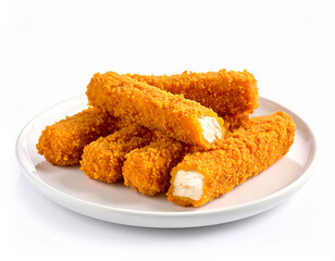 a plate of golden crispy chicken sticks  nuggets