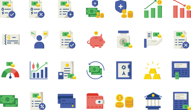 finance icons set