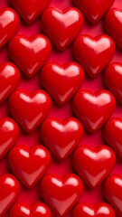 Red hearts arranged in a pattern