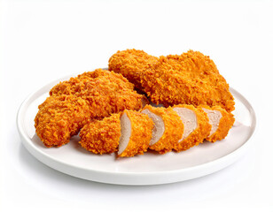 crispy golden chicken schnitzel served on plate