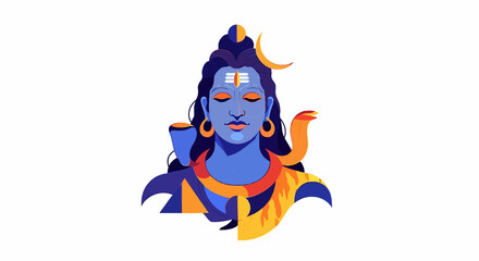 digital art ilustration of Lord shiva 