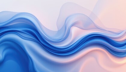 Fototapeta premium create an image featuring a blue flowing background that smoothly transitions from lighter to darker shades, creating a sense of depth and movement, place a clear