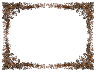 Ornate brown frame with decorative floral details