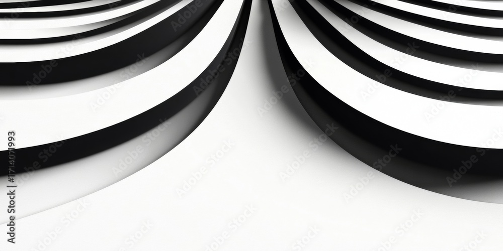 Sticker elegant abstract wavy stripe structure in black and white for modern sophisticated design elements