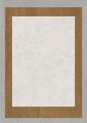 Wooden frame with blank white paper insert