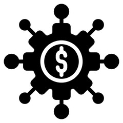 Business Model Icon in Glyph Style Suitable for Web, Apps, Presentation, or Printable Meanings
