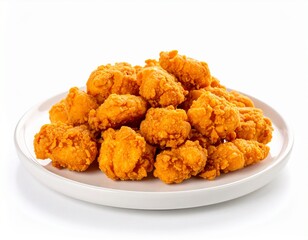 golden crispy chicken popcorn bites serve  on plate