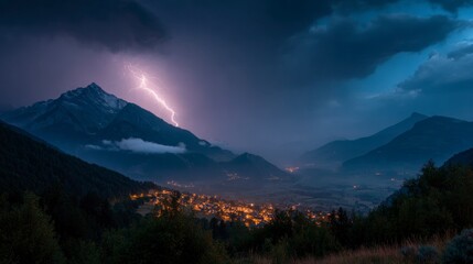 Stormy mountain landscape