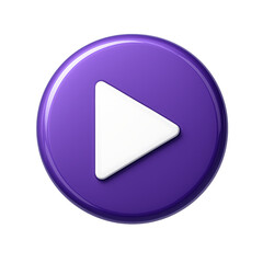 Purple Play Button Icon on Transparent Background
