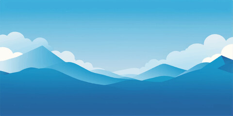 Mountains in a beautiful morning mist with a misty sky at dawn © nur