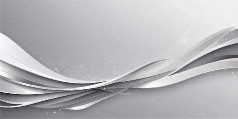 Obraz premium Abstract waves backdrop a minimalist setting of a shiny steel knife and fork on a white table