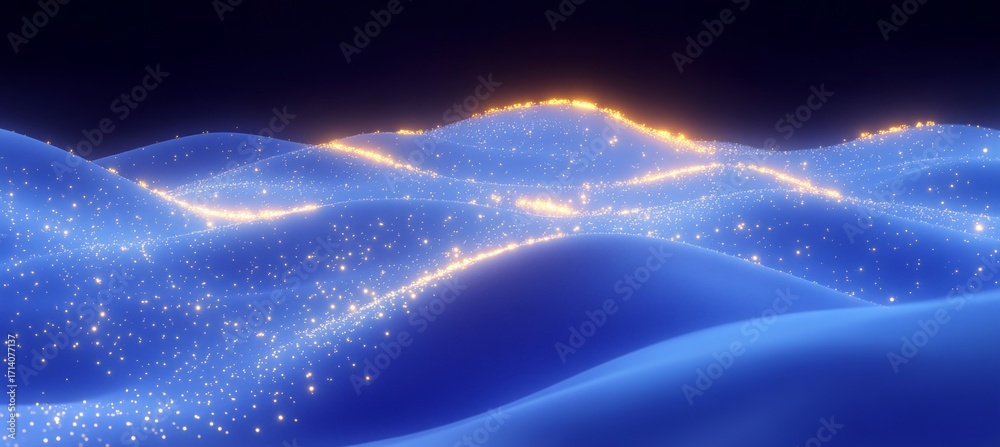Canvas Prints a magical glowing path with sparkling particles and energetic light in an abstract artistic design