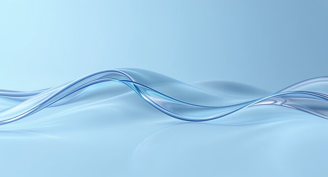 Fluid waves of hydration and transparency in a serene blue environment abstract visual content