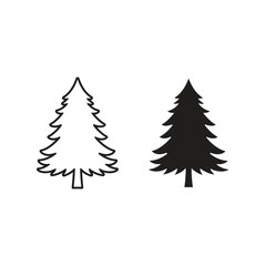 Obraz premium Pine Tree Nature Icon Set 