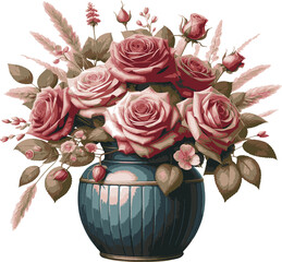 Elegant Roses in Glass Jar &ndash; Romantic Floral Decoration