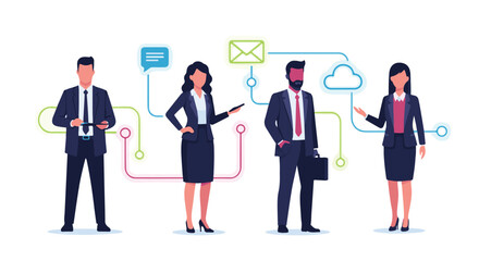 Doctor and nurse, along with business people, represent a diverse group of professionals working in various office and team settings, often depicted as a crowd of silhouettes or illustrations