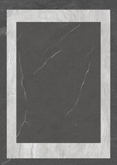 Rectangular dark gray marble panel with light gray border and natural veining