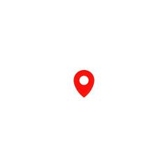 Red Map Pointer on Black Background