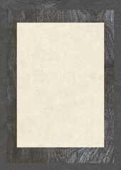Blank beige paper sheet on dark wooden surface