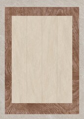 Rectangular wooden panel with light center and dark border, featuring vertical grain patterns