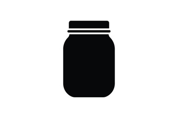 Simple black silhouette of a mason jar