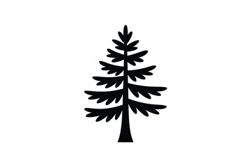 Simple black silhouette of a pine tree