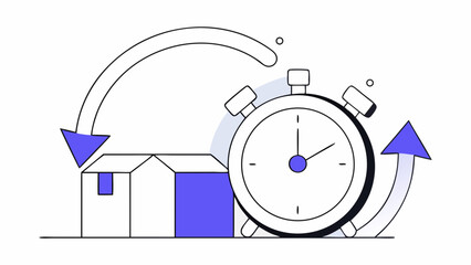 management speed isolated with circle minutes alarm vintage purple watch deadline countdown and arrow fast delivery icon concept or time 3d render clock cartoon hours service 51237177 1