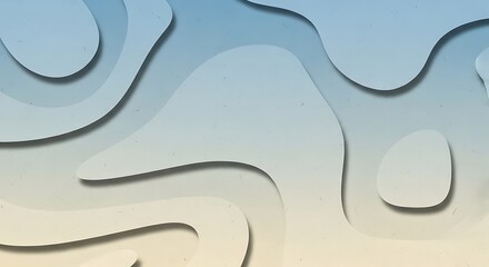 Abstract fluid shapes layered with soft gradients and subtle shadows modern design element