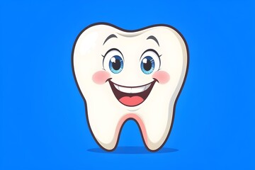 3d a smiling tooth, cute dental mascot for health and hygiene concepts