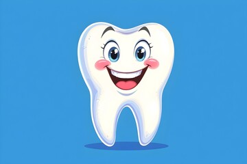 3d a smiling tooth, cute dental mascot for health and hygiene concepts