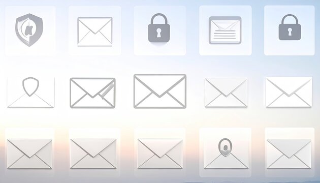 Collection of Simple Email and Security Icons