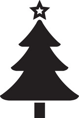 Minimalist Christmas Tree Silhouette with Star