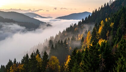 Obraz premium Mountain Valley at Sunrise
