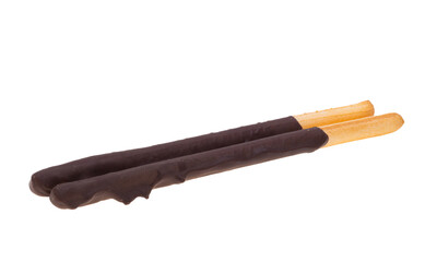 Biscuit stick with chocolate cream isolated