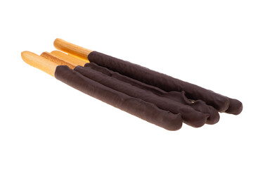 Biscuit stick with chocolate cream isolated